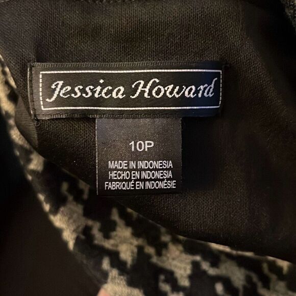 Jessica Howard Houndstooth Dress Cowl Neck Career Casual Work Office Party - Picture 3 of 5